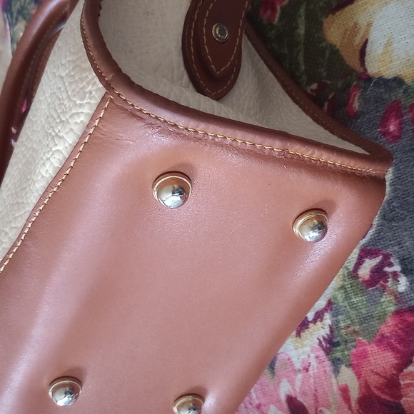 Vintage Bone and Brown All Leather Dooney & Burke - Picture 7 of 11